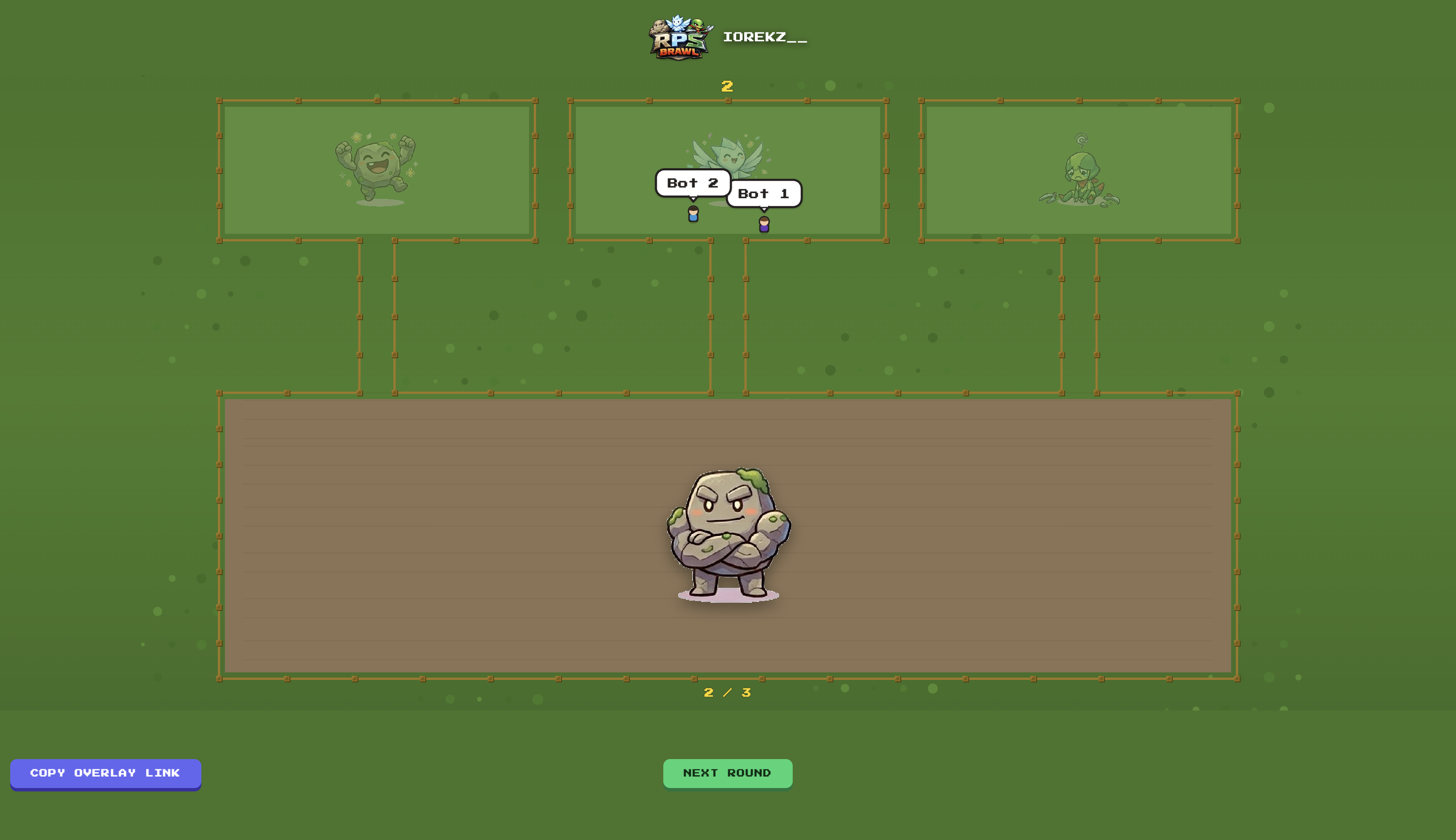 Crowd Mode lobby overlay with the streamer's arena and viewer pens